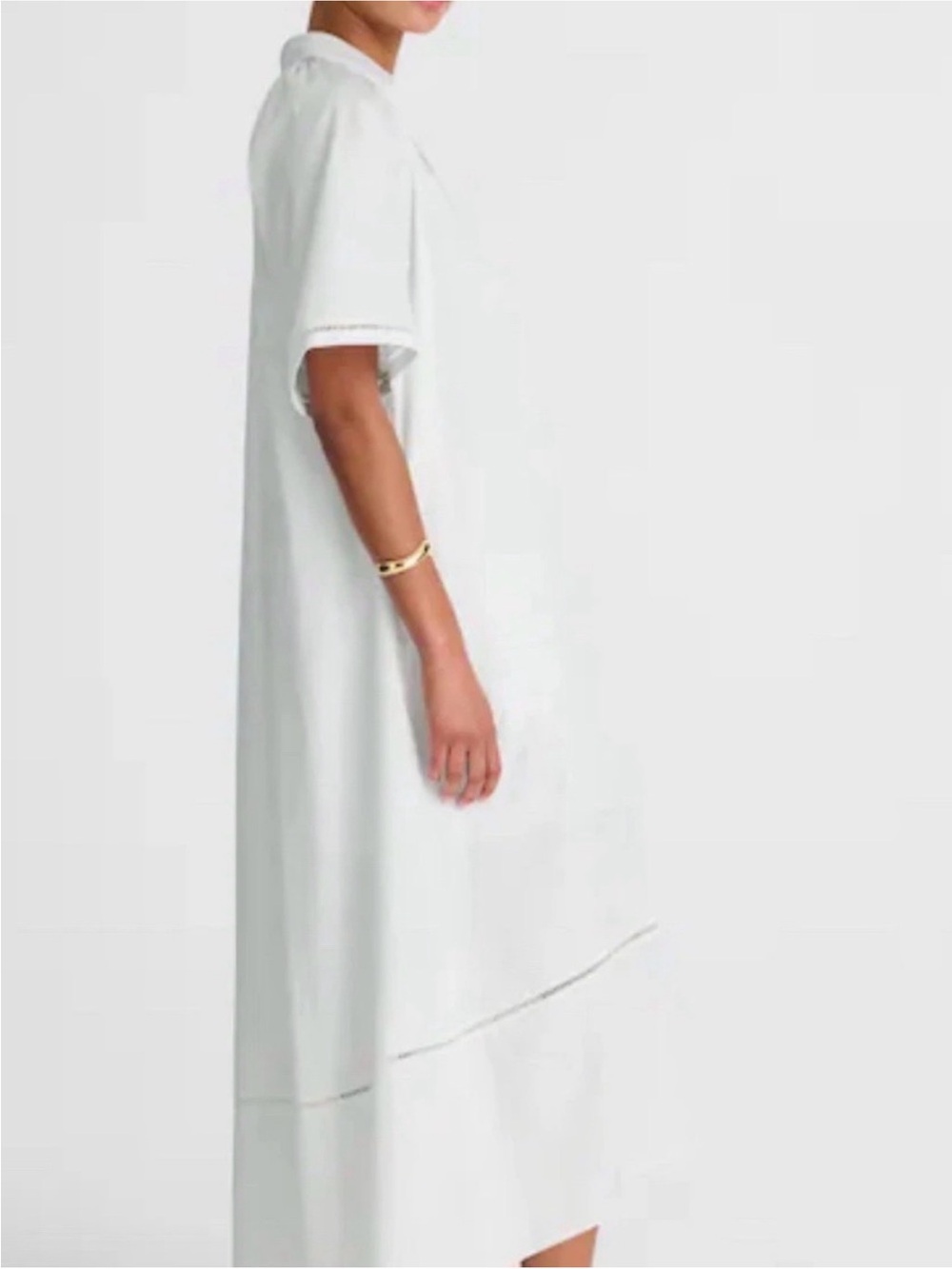 MADEWELL Women’s Poplin Split-Neck Midi Shirtdress White | M | $148 - Picture 2 of 5